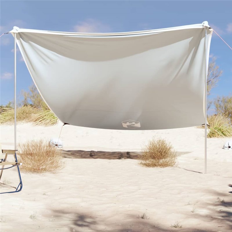 VidaXL Auvent de plage avec ancres de sable gris 304x300 cm