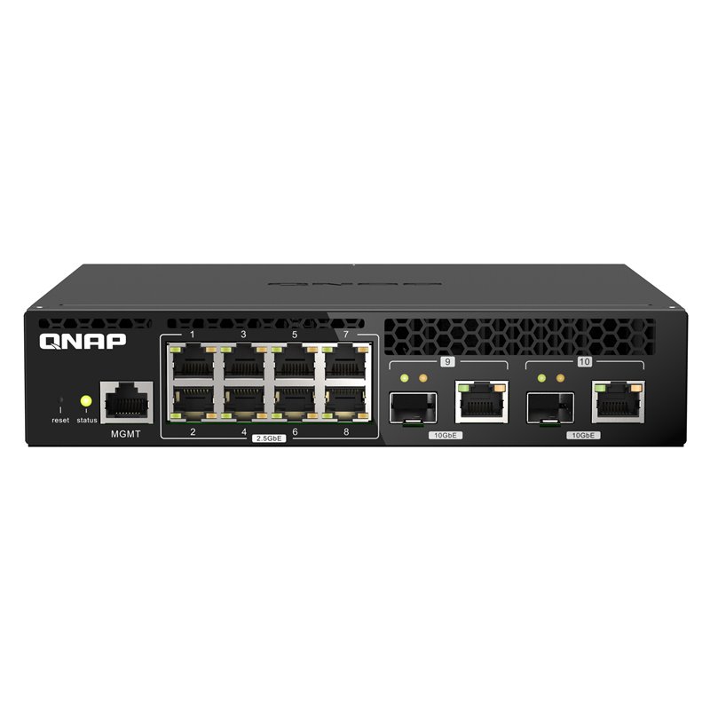 Qnap QSW-M2108R-2C commutateur réseau Géré L2 2.5G Ethernet (100/1000/2500) Connexion Ethernet, supportant l'alimentatio