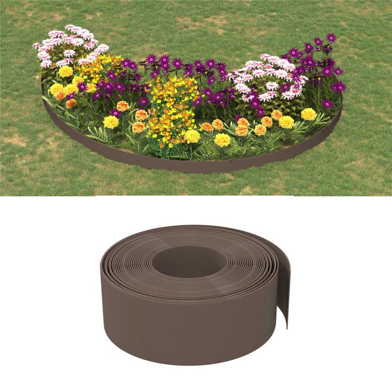 VidaXL Bordure de jardin marron 10 m 20 cm polyéthylène