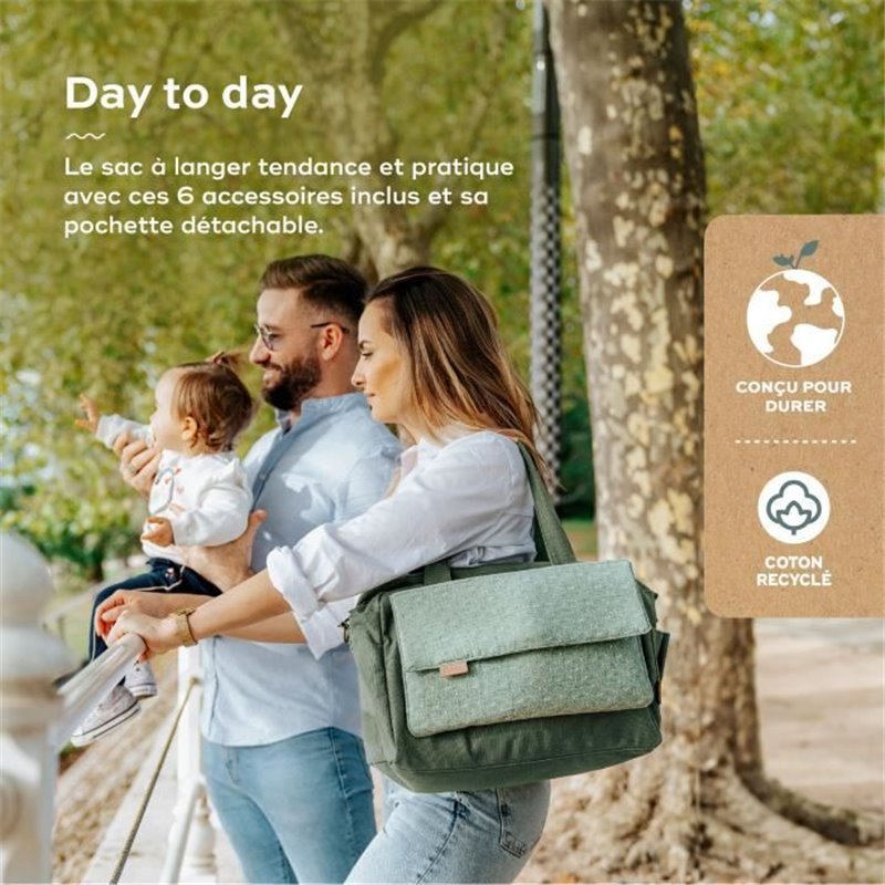 Image secondaire de Babymoov Sac (à langer) Day to Day - Tendance et Fonctionnel, Capacité 23L, Nombreuses poches, 6 Accessoires inclus