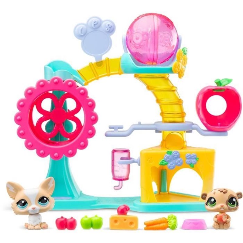 Image secondaire de Bandai - Littlest Pet Shop - Coffret Fun Factory - Ensemble de jeu avec 2 animaux, décor et accessoires - BF00519