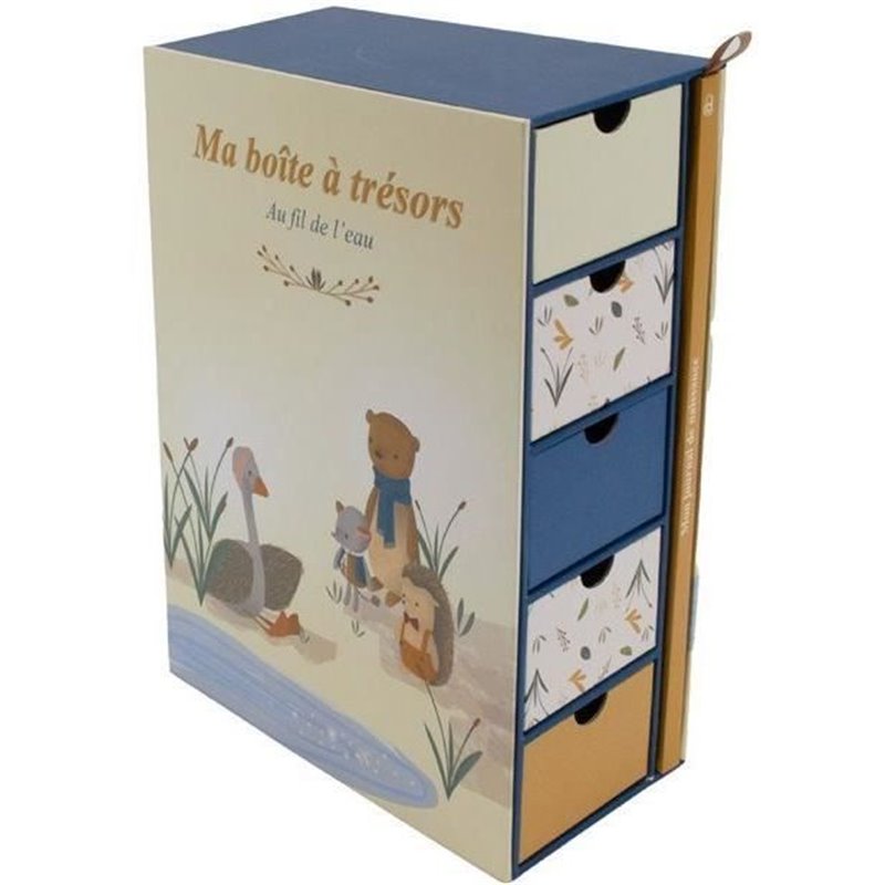 Coffret - Domiva - AU FIL DE L'EAU - Boîte a trésors + Journal de naissance