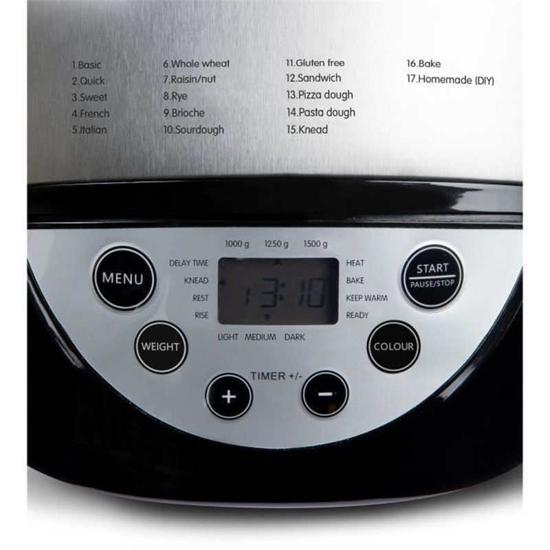 Image secondaire de Machine a pain automatique XL - Domo - B3977 - 850 W - 17 programmes - Ecran LCD