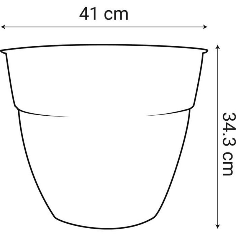 Image secondaire de Pot de Fleur EDA Osaka - Gris anthracite - Ø 40 cm - Volume 28,3 L