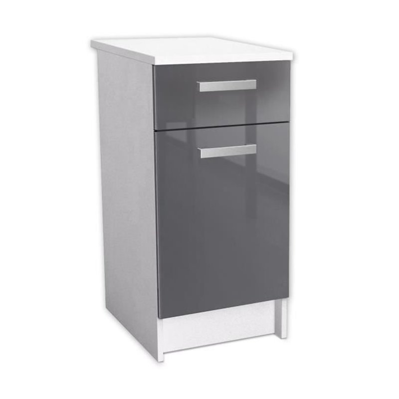 Start Caisson bas de cuisine L 40 cm - Gris brillant