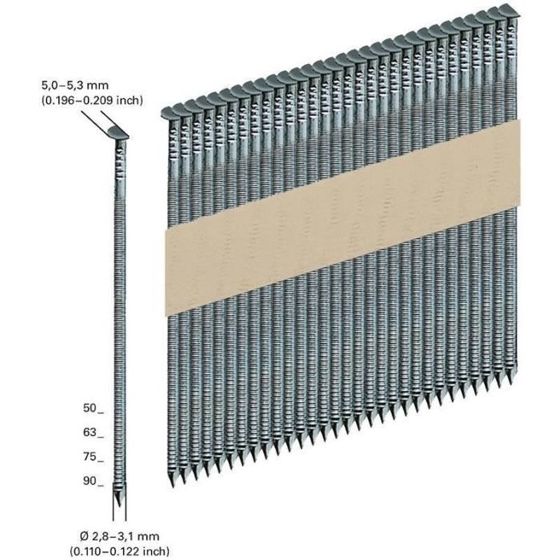 Image secondaire de Clous - METABO - D34° fixé sur papier 2,8 x 75 mm classe 2 - Accessoires cloueur