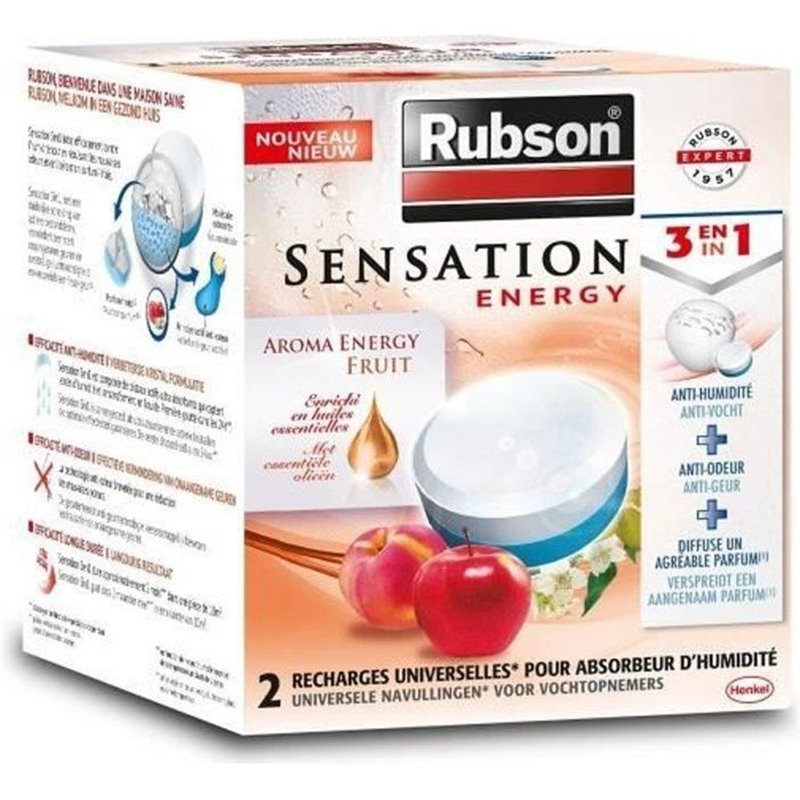 Rubson Recharge SENSATION 3en1 Aroma Energy Fruit Lot de 2 recharges