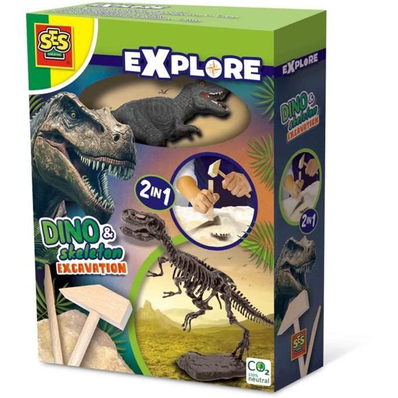 SES Creative Explore Recherche ton dinosaures et de squelettes 2 en 1 - T-rex