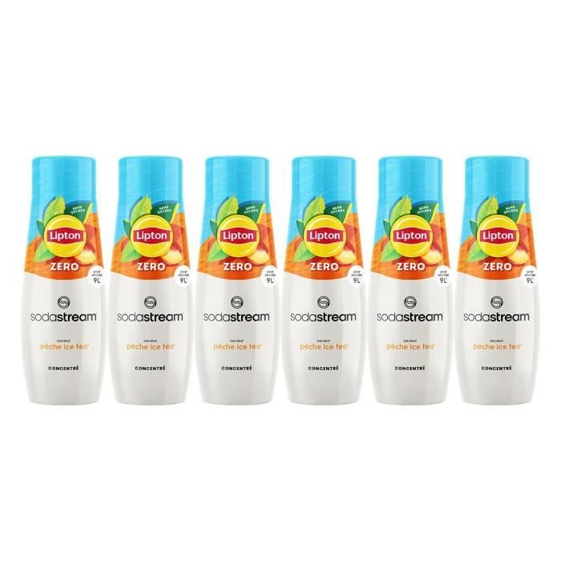 Lot de 6 Concentrés Lipton Ice Tea saveur Peche zéro sucres SODASTREAM - 440ml