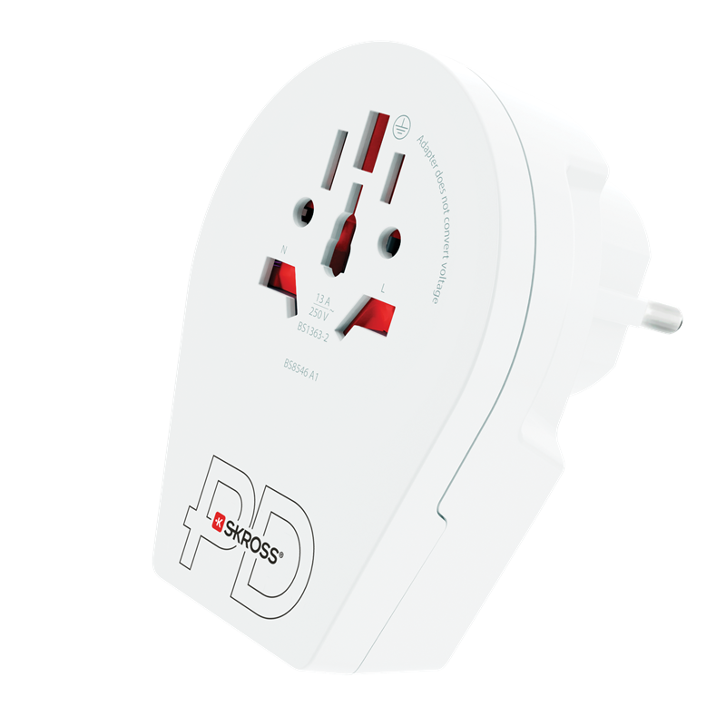 Adaptateur de voyage 16A World to Europe/France Power Delivery Blanc Skross