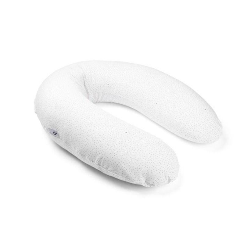 Doomoo Coussin de maternité et d'allaitement Buddy - Confort optimal pour maman et bébé, Silver Dots