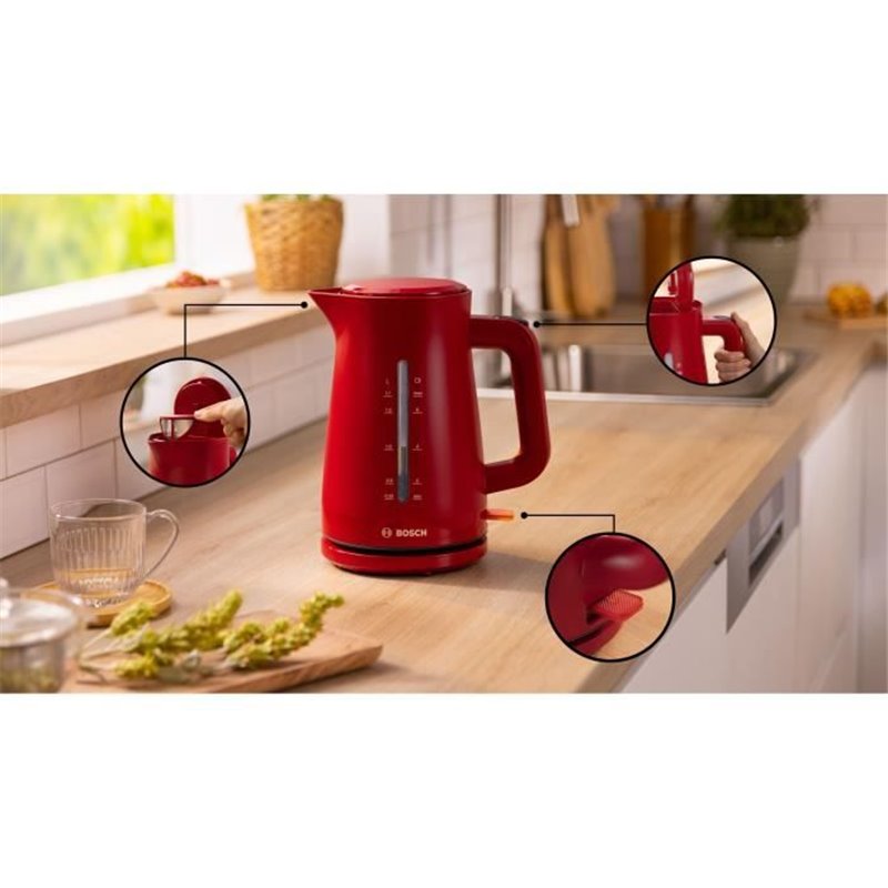 Image secondaire de Bosch TWK3M124 bouilloire 1,7 L 2400 W Rouge