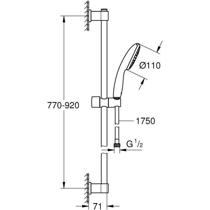 Image secondaire de Colonne de douche Grohe Vitalio Start 110 Plastique