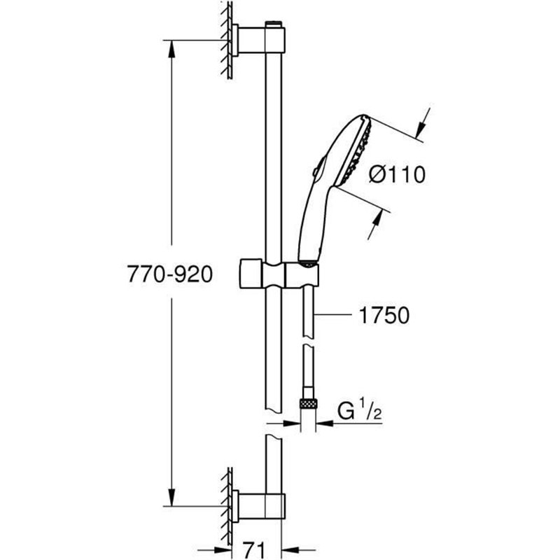 Image secondaire de Colonne de douche Grohe Vitalio Start 110 Plastique