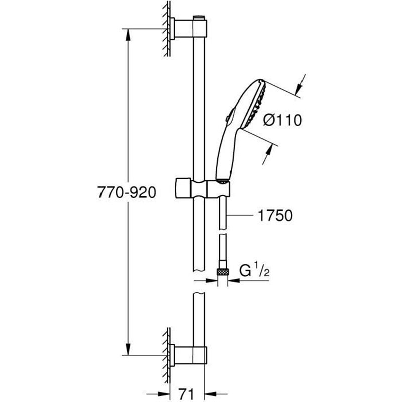 Image secondaire de Colonne de douche Grohe Vitalio Start 110 Silicone