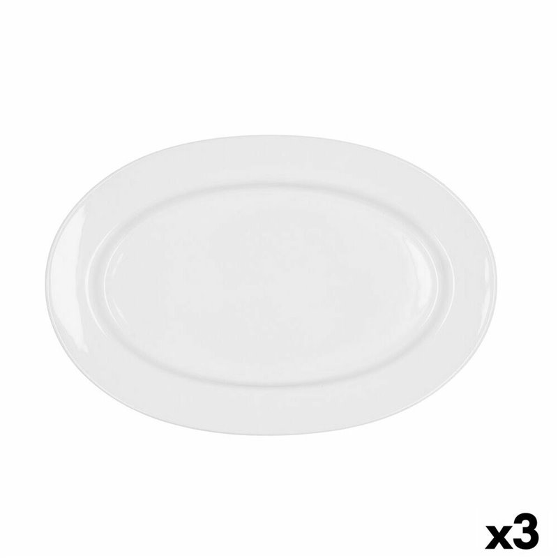 Image secondaire de Plat à Gratin Bidasoa Glacial Céramique Blanc (32 x 22 cm) (Pack 3x)