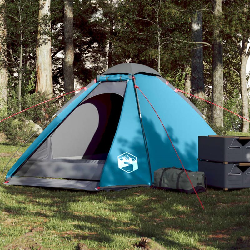 VidaXL Tente de camping à dôme 4 personnes bleu imperméable