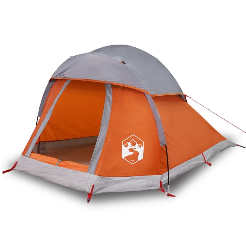 Image secondaire de VidaXL Tente de camping à dôme 1 personne gris et orange imperméable