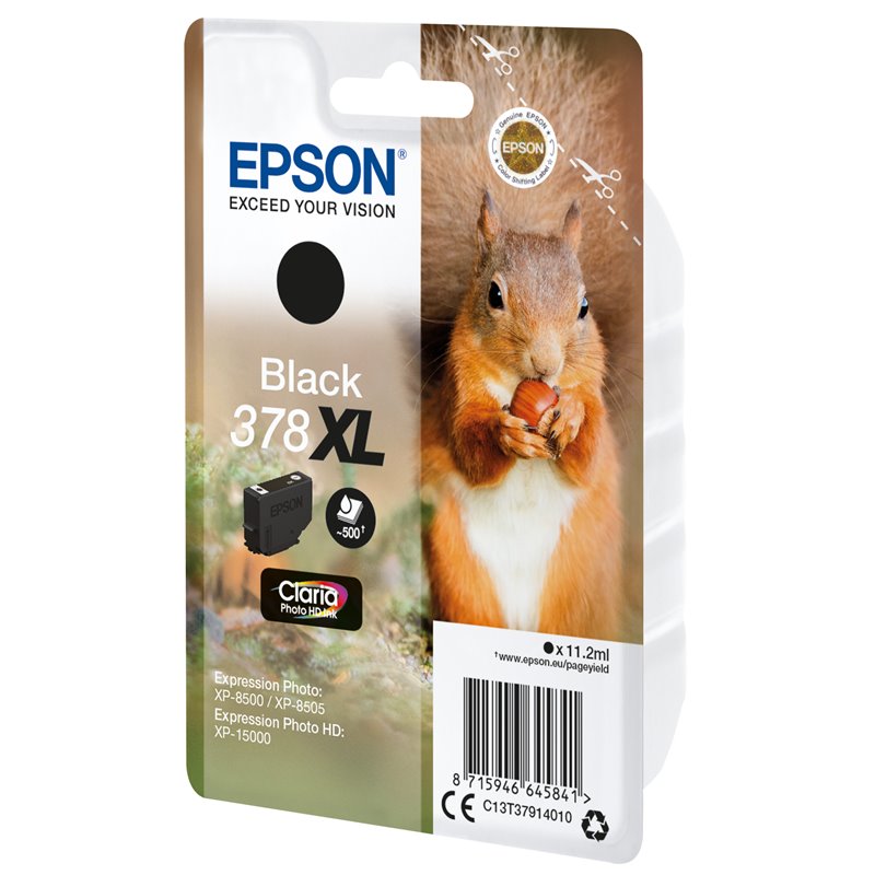 Image secondaire de Epson Squirrel Singlepack Black 378XL Claria Photo HD Ink