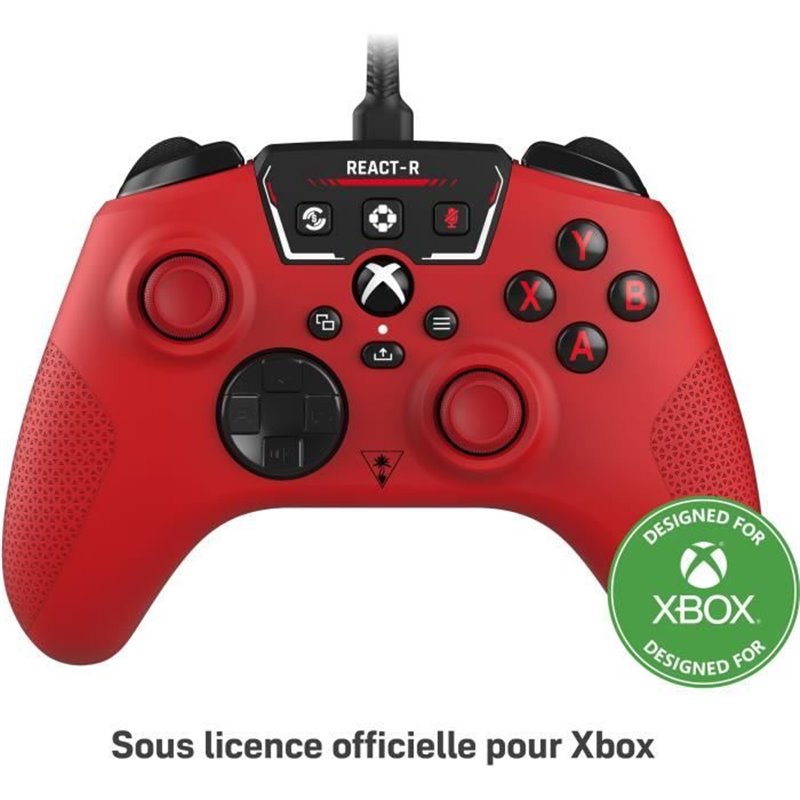 Image secondaire de Turtle Beach React-R Rouge USB Manette de jeu Analogique/Numérique PC, Xbox One, Xbox Series S, Xbox Series X