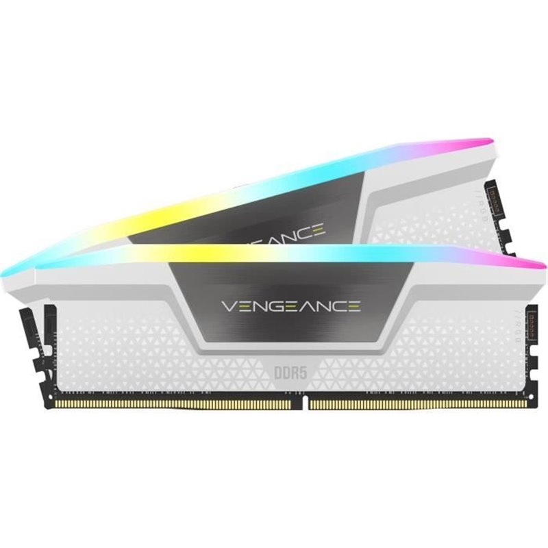 Corsair Vengeance RGB DDR5 - 32GB 2x16GB DIMM - 6000MHz - Unbuffered, 40-40-40-77, XMP 3.0, White Heatspreader, RGB LED,