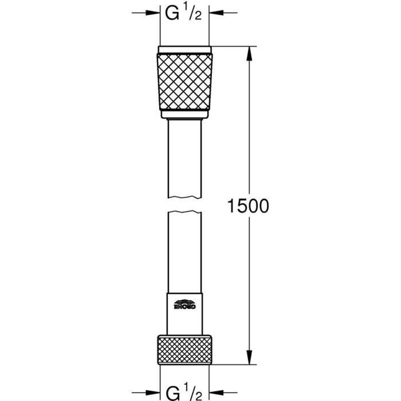 Image secondaire de Flexible de douche - GROHE VitalioFlex 28743002 - 1,5m - Anti-pliures et torsion - Connexion universelle - Surface lisse