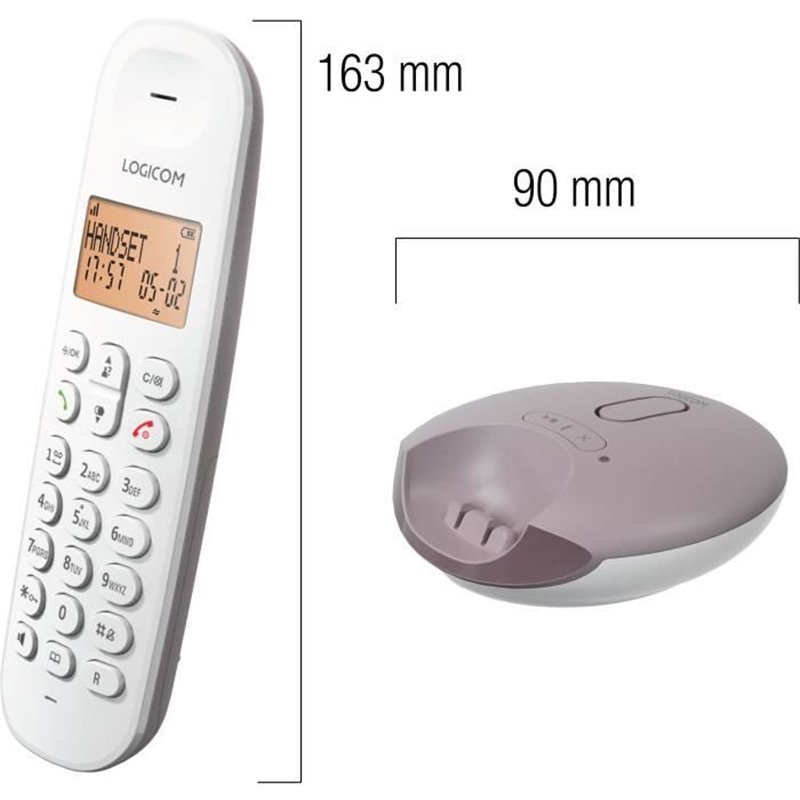 Image secondaire de Téléphone fixe sans fil - LOGICOM - DECT ILOA 155T SOLO - Taupe - Avec répondeur