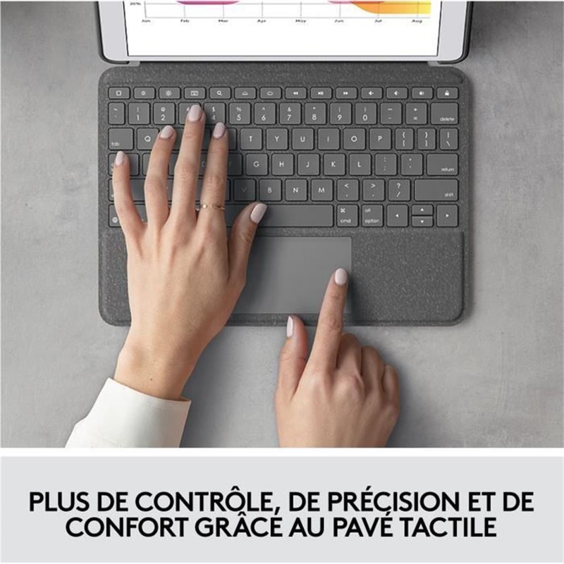 Image secondaire de Logitech Combo Touch Graphite Smart Connector Azerty Français