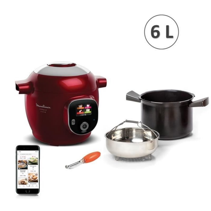 Moulinex YY5153FC appareil multi-cuissons 6 L 1600 W Chrome, Rouge