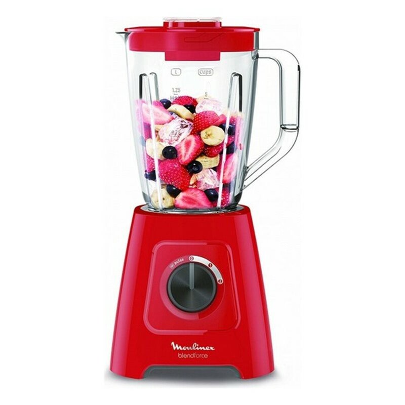 Moulinex LM420510 blender 2 L Mélangeur de table 550 W Rouge, Transparent