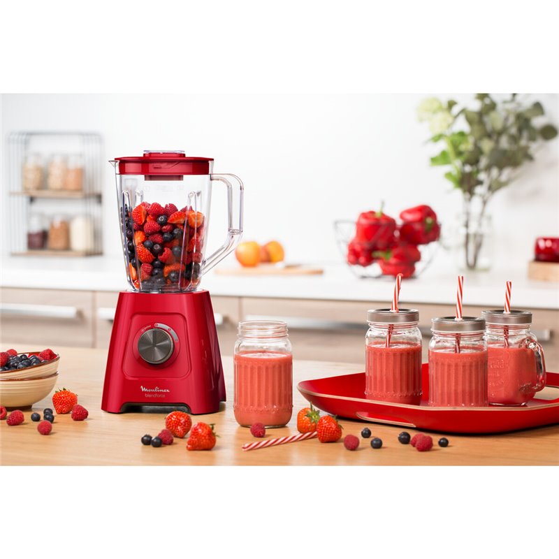 Image secondaire de Moulinex LM420510 blender 2 L Mélangeur de table 550 W Rouge, Transparent