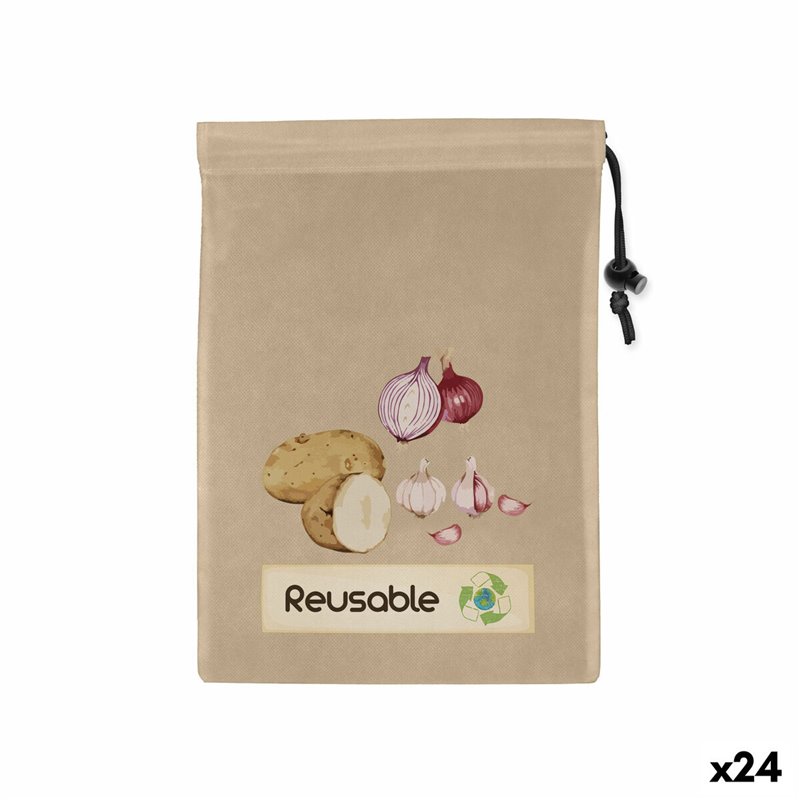 Ensemble de sac alimentaire réutilisable Quttin TNT (Non Woven) 44,5 x 29,5 cm (24 Unités)