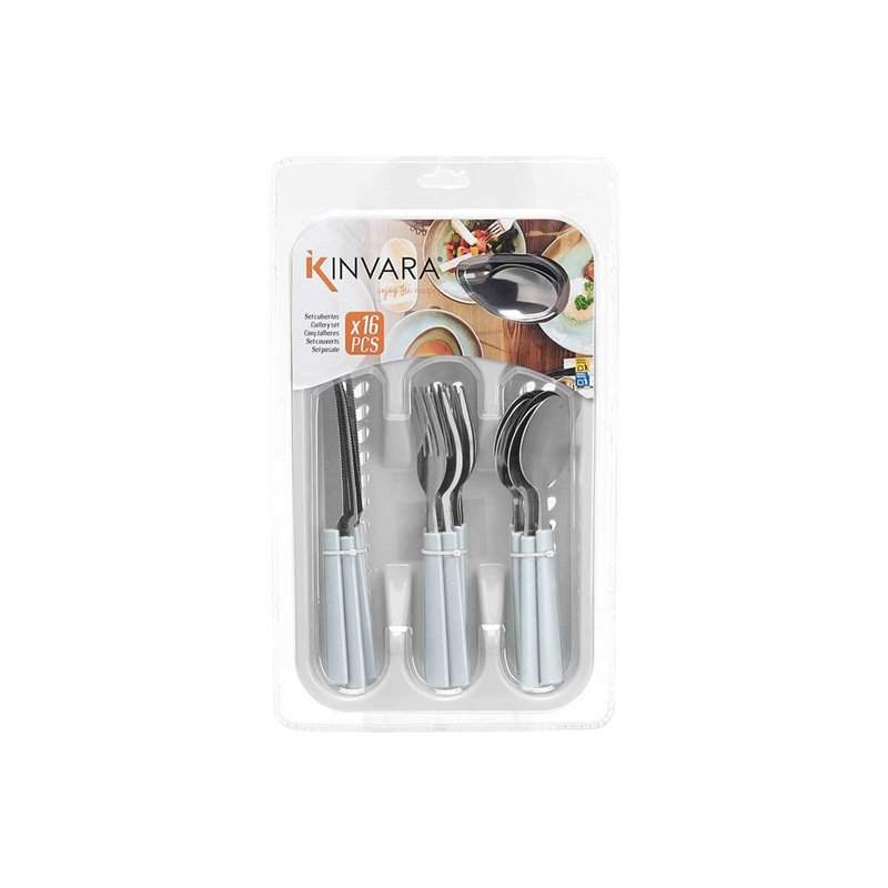 Image secondaire de Ensemble de Couverts Blanc Argenté Acier inoxydable Plastique (6 Unités)