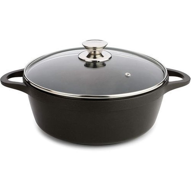 Casserole avec Couvercle Valira BLACK IND 24cm Ø 24 cm Noir Aluminium