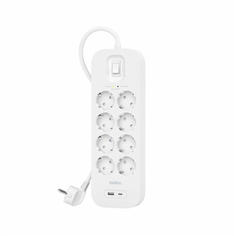 Belkin SRB003VF2M protection surtension Blanc 8 sortie(s) CA 2 m