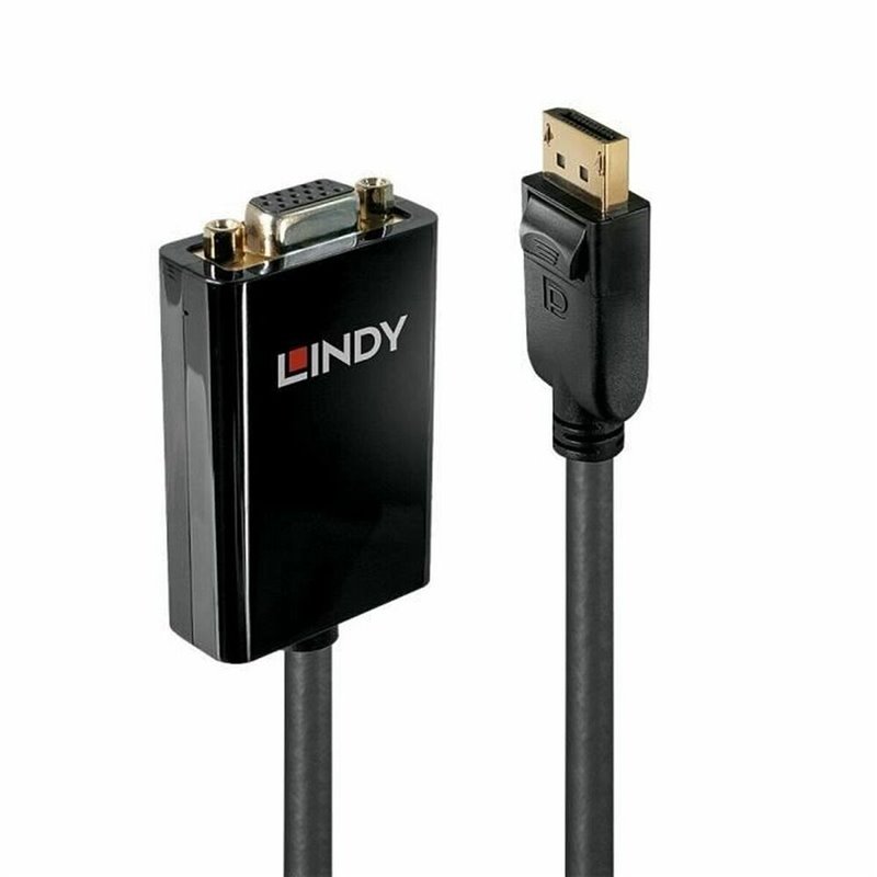 Lindy 41006 câble vidéo et adaptateur 0,15 m VGA (D-Sub) DisplayPort Noir