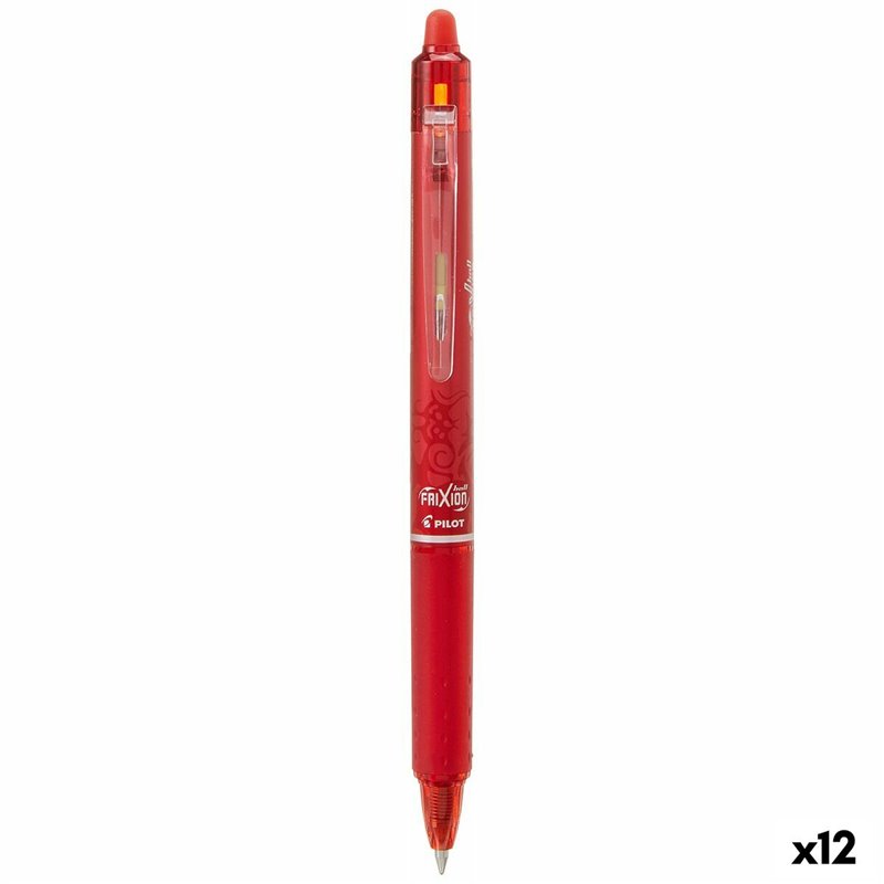 Stylo à encre liquide Pilot Frixion Clicker Rouge 0,4 mm (12 Unités)