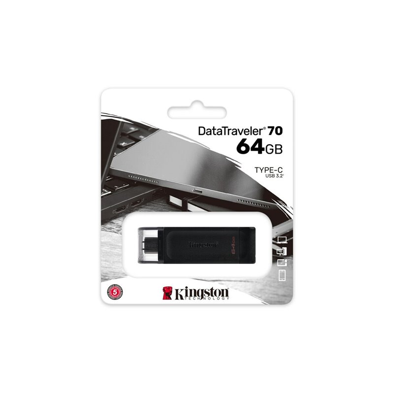 Image secondaire de Kingston Technology DataTraveler 64Go USB-C 3.2 Gen 1 70