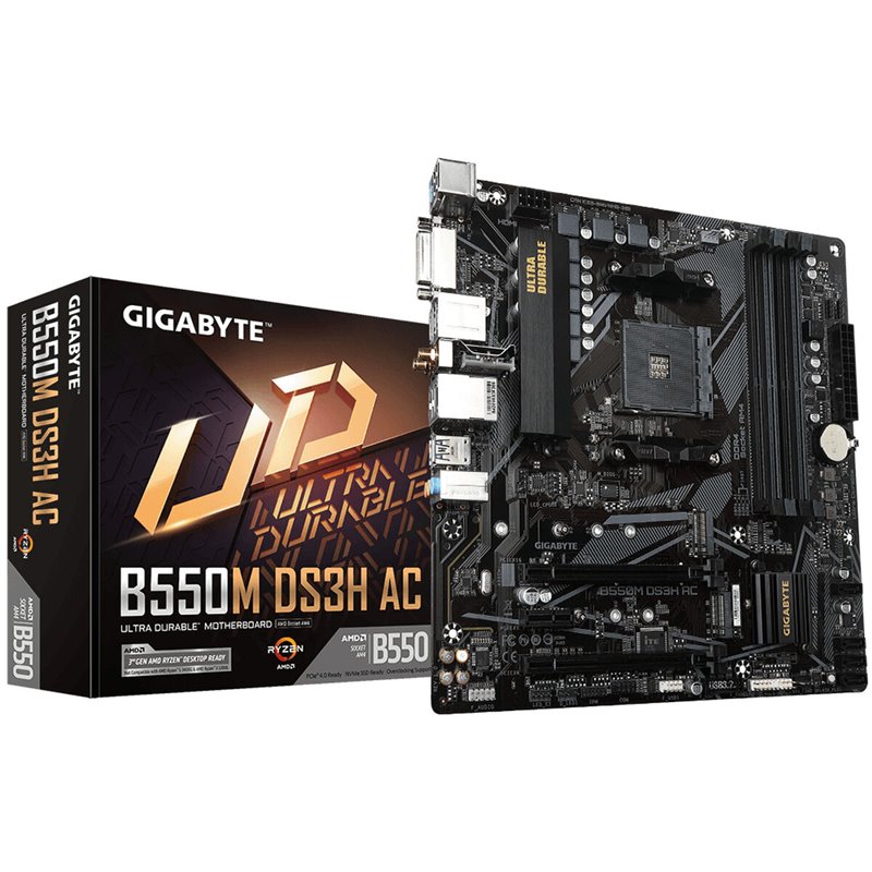 Gigabyte B550M DS3H AC AMD B550 Emplacement AM4 micro ATX