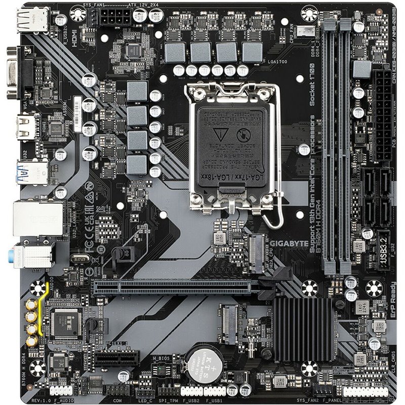 Image secondaire de Gigabyte B760M H DDR4 (rev. 1.0) Intel B760 Express LGA 1700 micro ATX