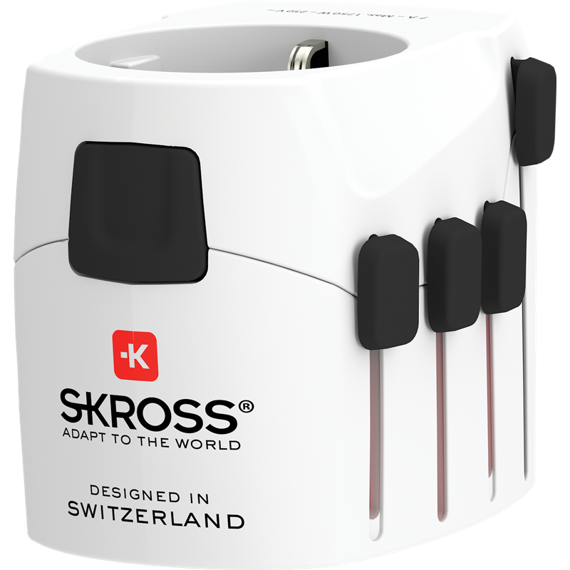 Adaptateur de voyage 6.3A Pro Word 3 pôles Blanc Skross