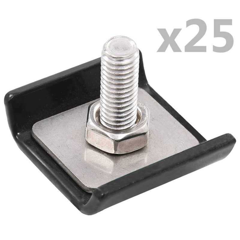 VidaXL Ensemble de 25 connecteurs de tapis de grille Anthracite