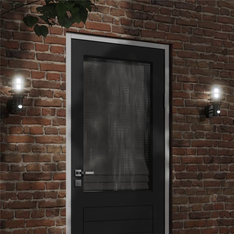 VidaXL Applique murale d'extérieur avec capteur noir acier inoxydable