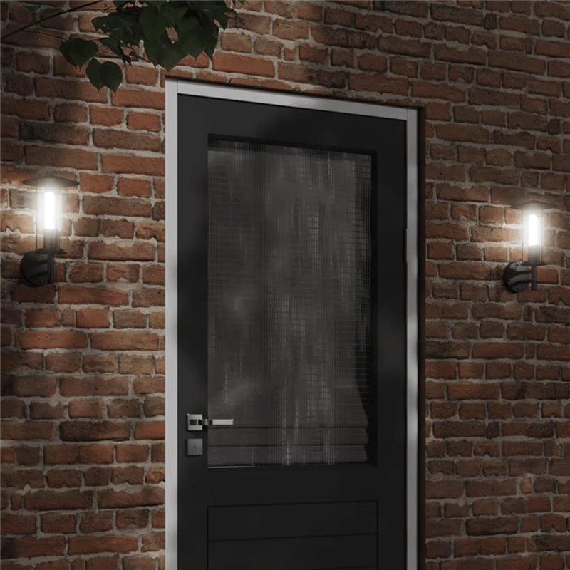 VidaXL Applique murale d'extérieur noir acier inoxydable