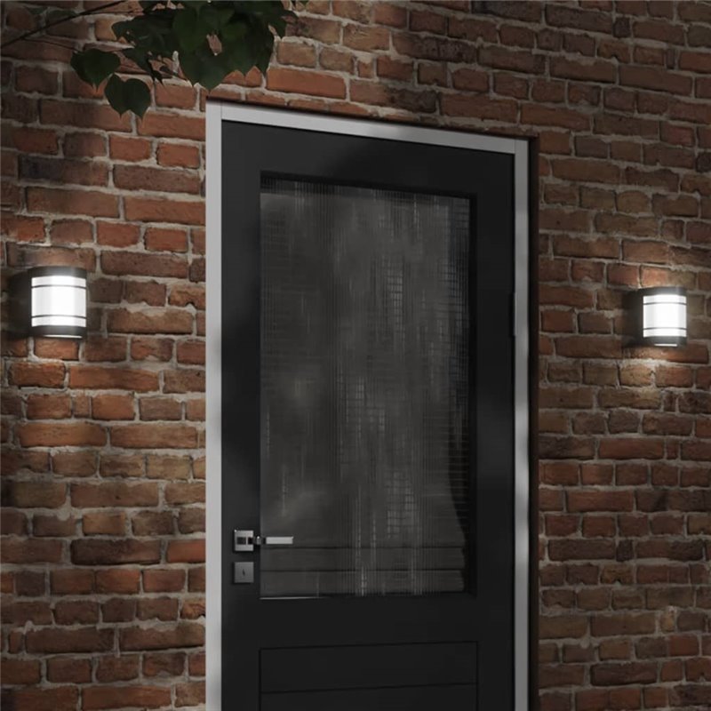 VidaXL Applique murale d'extérieur noir acier inoxydable