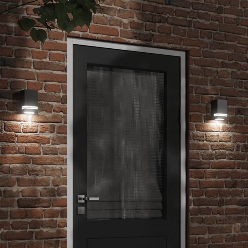 VidaXL Applique murale d'extérieur noir acier inoxydable