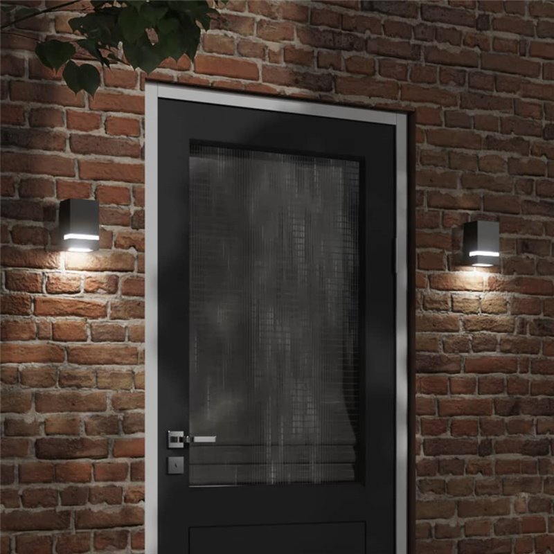 VidaXL Applique murale d'extérieur noir acier inoxydable