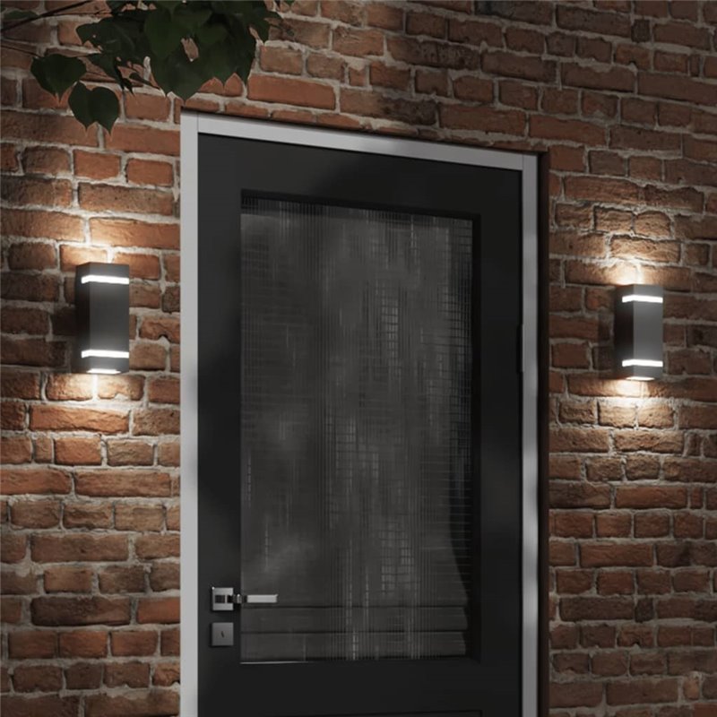 VidaXL Applique murale d'extérieur noir acier inoxydable