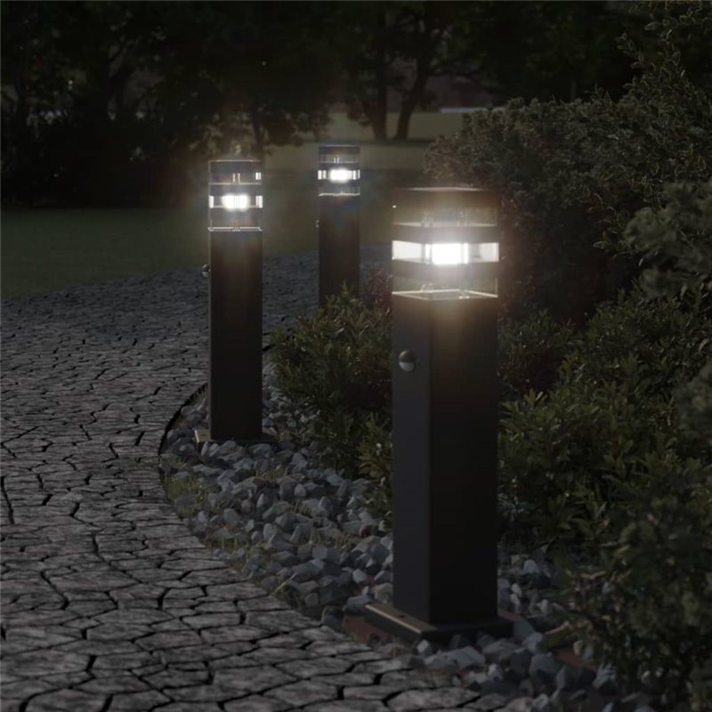 VidaXL Lampadaire d'extérieur avec capteur noir 50 cm aluminium