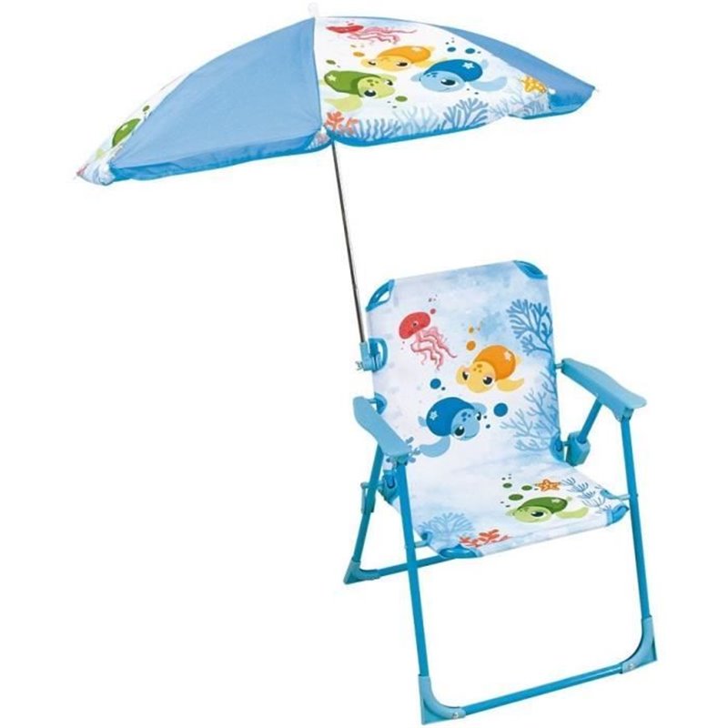 Image secondaire de Mobilier de jardin - FUN HOUSE - Chaise Ma Petite Carapace Tortue H.53 x L.38,5 x P.37,5 cm avec parasol 65 cm - Pour en